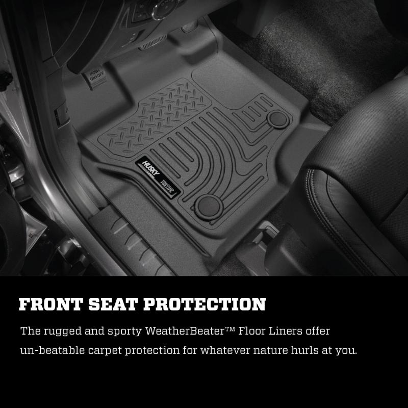 Ford F-150 Floor Mats - Front - Husky Liners - WeatherBeater - Black - `15-`23